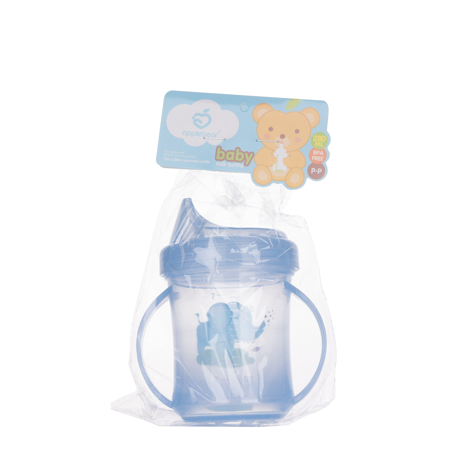 Baby water cup with food grade PP handle and duckbill drinking cup for baby and maternal products
