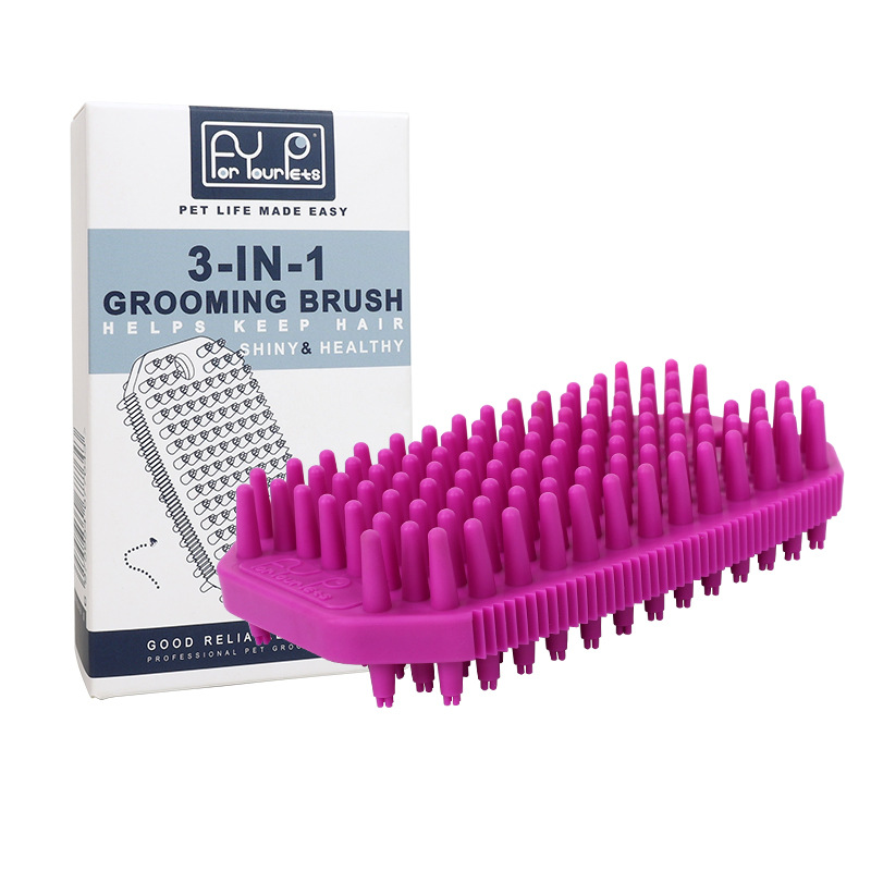 Pet bath massage brush dog comb cat massage hair removal brush wet and dry dual-use combing pet supplies