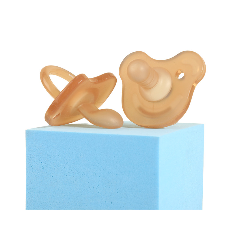Baby pacifier flat head silicone sleeping pacifier real feeling super soft simulation breast milk anti-bloating pacifier