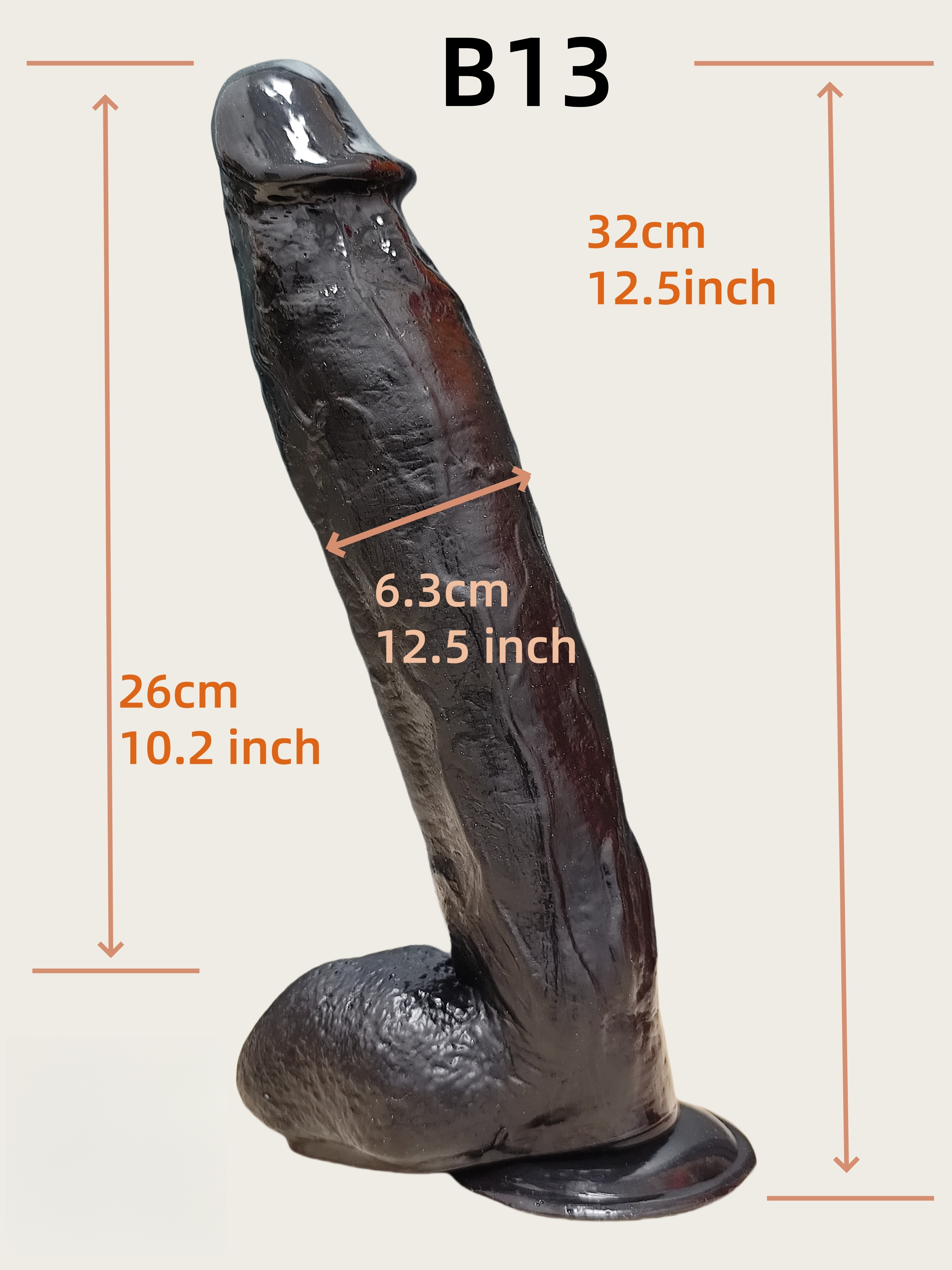 B12 Silicone Manual Dildo 12.5 inch