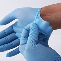 Medical grade blue nitrile gloves
